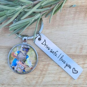 Drive Safe I Love You sleutelhanger met foto