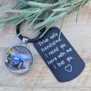 Drive Safe Handsome sleutelhanger met foto