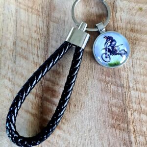 Stoere gevlochten sleutelhanger met foto
