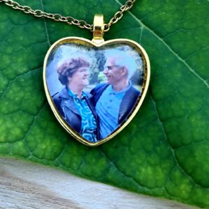 Ketting met foto goudkleurig hart