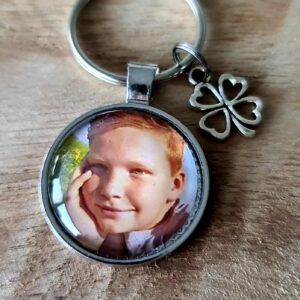 Klavertje vier sleutelhanger met foto