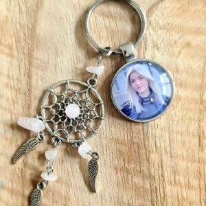 Sleutelhanger Rozenkwarts met foto